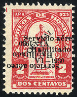 812 HONDURAS: Yvert Airmail 22B, 1930 2c. Official Stamp With DOUBLE Overprint "Servic - Honduras