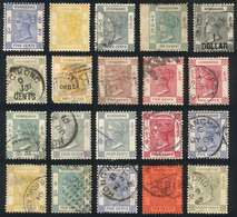 816 HONG KONG: Interesting Lot Of Old Stamps, Including Good Values, The General Quality - Autres & Non Classés