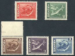 837 ICELAND: Sc.217a + 218a + 219c + 221b + 224b, 1939/45 The Set Of 5 Values With Perfo - Sonstige & Ohne Zuordnung