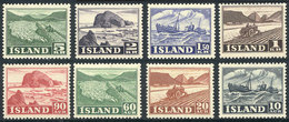 840 ICELAND: Sc.258/9 + 261 + 263/4 + 266/8, 1950 Definitives, The 8 Values Issued That - Autres & Non Classés
