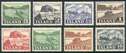 840 ICELAND: Sc.258/9 + 261 + 263/4 + 266/8, 1950 Definitives, The 8 Values Issued That - Other & Unclassified