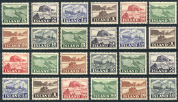 841 ICELAND: Sc.258/9 + 261 + 263/4 + 266/8, 1950 Definitives, The 8 Values Issued That - Autres & Non Classés