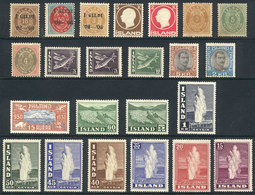 843 ICELAND: Selection Of Interesting Stamps, Used And Mint (without Gum, Or With Gum An - Sonstige & Ohne Zuordnung