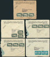 848 ISRAEL: 5 Covers Sent To Argentina In The 1950s, Good Postages, All With Minor Defec - Autres & Non Classés