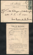 866 ITALY: Advertising Card Of "VINS DE MARSALA" Sent From Torino To Argentina In 189 - Ohne Zuordnung