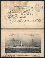 867 ITALY: Beautiful PC With View Of Ship SAVOIA Of La Veloce Ship Line, Sent Without Po - Ohne Zuordnung