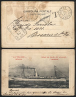 867 ITALY: Beautiful PC With View Of Ship SAVOIA Of La Veloce Ship Line, Sent Without Po - Unclassified