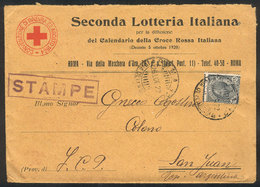 870 ITALY: Cover With Corner Card Of "Seconda Lotteria Italiana" Sent To Argentina On - Unclassified