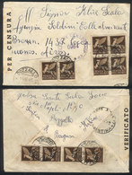 877 ITALY: Cover Sent From Pozzallo To Argentina On 14/JUN/1945 Franked With 5L. (10 St - Ohne Zuordnung