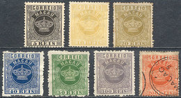 932 MACAU: Sc.1a + Other Values, 1884/5 7 Values Of The Set (incl. Perforations 13½ And - Sonstige & Ohne Zuordnung