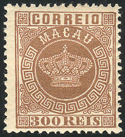 939 MACAU: Sc.15, 1884/5 300Rs. Chocolate, Mint Original Gum, VF Quality, Catalog Value - Other & Unclassified
