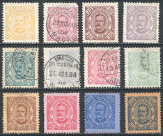 949 MACAU: Sc.46/57, 1894 King Carlos, Cmpl. Set Of 12 Values, Mint Or Used, Most Of Fin - Other & Unclassified