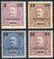 953 MACAU: Sc.104/107, 1900 Cmpl. Set Of 4 Overprinted Values, Mint Original Gum (some D - Autres & Non Classés