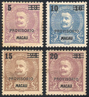 954 MACAU: Sc.104/107, 1900 Cmpl. Set Of 4 Overprinted Values, VF Quality, Catalog Value - Autres & Non Classés