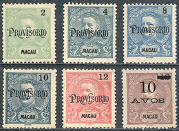 957 MACAU: Sc.132/136 + 141, 1902 And 1905, 6 Overprinted Values, Mint No Gum, VF Qualit - Other & Unclassified