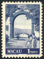 986 MACAU: Year 1950, UNISSUED Stamp Of 1P. Blue Perf 11, Mint Lightly Hinged And Crysta - Sonstige & Ohne Zuordnung