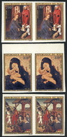 1010 MALI: Yv.230/232, 1974 Christmas (paintings), Complete Set Of 3 Values In IMPERFORAT - Mali (1959-...)