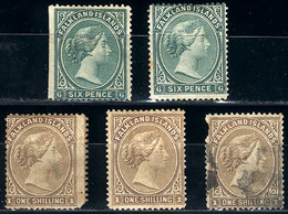 1020 FALKLAND ISLANDS/MALVINAS: Sc.3: 2 Stamps Mint No Gum, In Different Shades + Sc.4: 2 - Falkland Islands