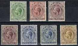 1030 FALKLAND ISLANDS/MALVINAS: Sc.30 + Other Values, 1912/4 George V, 7 Mint Examples, O - Falkland