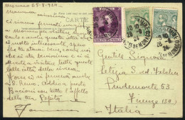 1067 MONACO: Postcard Sent To Italy On 26/AU/1924, Nice Postage, VF Quality! - Autres & Non Classés