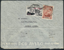 1070 MOZAMBIQUE: Airmail Cover Franked With 25E. Sent To Argentina In 1947, Minor Defects - Mozambique