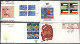 1083 UNITED NATIONS: 46 Very Thematic First Day Covers, Of The 3 Offices, Excellent Quali - UNO