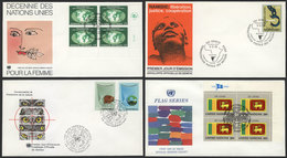 1084 UNITED NATIONS: 59 Very Thematic First Day Covers, Of The 3 Offices, Excellent Quali - ONU