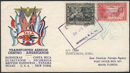 1092 NICARAGUA: 20/NO/1943 First Flight Managua-Tegucigalpa (Honduras)by TACA, Very Fine - Nicaragua