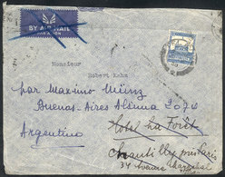 1105 PALESTINE: Airmail Cover Sent To France On 3/OC/1938, And Re-directed To Argentina, - Palästina