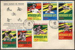 1109 PARAGUAY: München 1972 Olympic Games, The Set On A First Day Cover, VF Quality! - Paraguay