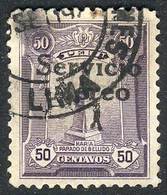 1115 PERU: Yvert 1, "El Marinerito", 1927 50c. Used, First Printing, Overprint Type II - Peru