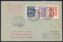 1126 PERU: Yvert 271/2 + A.3, 1932 Piura 400th Anniv., Complete Set Of 3 Values On A Cove - Pérou