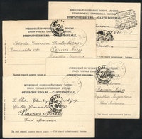 1143 POLAND: 4 Postcards With Views Of Warszawa, Sent To Argentina WITHOUT POSTAGE In 190 - Other & Unclassified