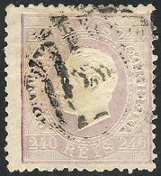 1150 PORTUGAL: Sc.49, 1870/84 240R. Light Violet, Perforation 12½, Used, Fine Quality, Ra - Sonstige & Ohne Zuordnung