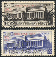 1162 RUSSIA: Sc.487/488, Leningrad Exhibition, Cmpl. Set Of 2 Used Values, Excellent Qual - Autres & Non Classés