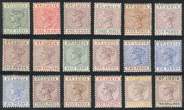 1176 SAINT LUCIA: Lot Of Stamps Issued In 1883/5 (plates I And II), Most Mint With Origin - St.Lucia (1979-...)