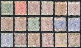 1176 SAINT LUCIA: Lot Of Stamps Issued In 1883/5 (plates I And II), Most Mint With Origin - St.Lucie (1979-...)