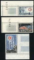 1204 TAAF: Sc.23/24 + C6, 1963 Quiet Sun Year, Cmpl. Set Of 3 Values, MNH, Excellent Qual - Autres & Non Classés