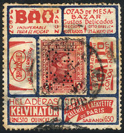 1255 URUGUAY: Sc.358, Used On An Advertising Coupon, With Ads For Soap, Fridge, Shops, Et - Uruguay