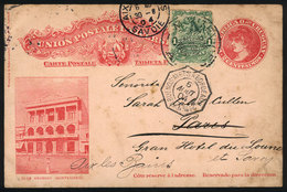 1267 URUGUAY: 2c. Postal Card With View Of CLUB URUGUAY + Additional Postage Of 1c., Sent - Uruguay