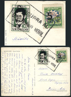1271 URUGUAY: "Postcard Sent From Montevideo To Argentina With Interesting Rectangular " - Uruguay