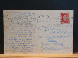 75/567 CP NORGE  1954 TO HOLLAND - Lettres & Documents