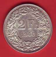 - SUISSE - 2 Francs - 1940 - Argent - - 2 Franken