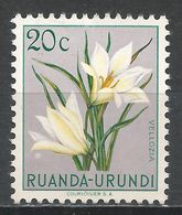 Ruanda-Urundi 1953. Scott #116 (MH) Vellozia, Flowers - Ongebruikt