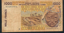 WEST AFRICAN STATES MALI P111Aa 1000 FRANCS (19)91 FINE NO P.h. . - Malí