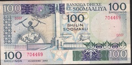 SOMALIA P35a 100 SHILLINGS 1983  #D007 Signature 3      AVF 1 P.h. - Somalia