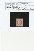 TIMBRE CERES N° 51 NEUF -GOMME D'ORIGINE -INFIME ADHERENCE CHARNIERE -ANNEE 1872 - COTE : 200 € - 1871-1875 Cérès
