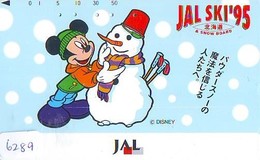 Télécarte Japon * DISNEY * JAL * AIRLINES * 110-160477 *  (6289)  Japan Phonecard *  SKI - Disney