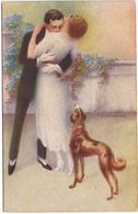 Coppia Con Cane - C. Monestier- Viaggiata 1919 - Monestier, C.