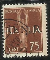 ITALIA REGNO ITALY KINGDOM 1944 REPUBBLICA SOCIALE ITALIANA RSI GNR POSTA AEREA AIR MAIL CENT. 75 USED FIRMATO SIGNED - Luftpost